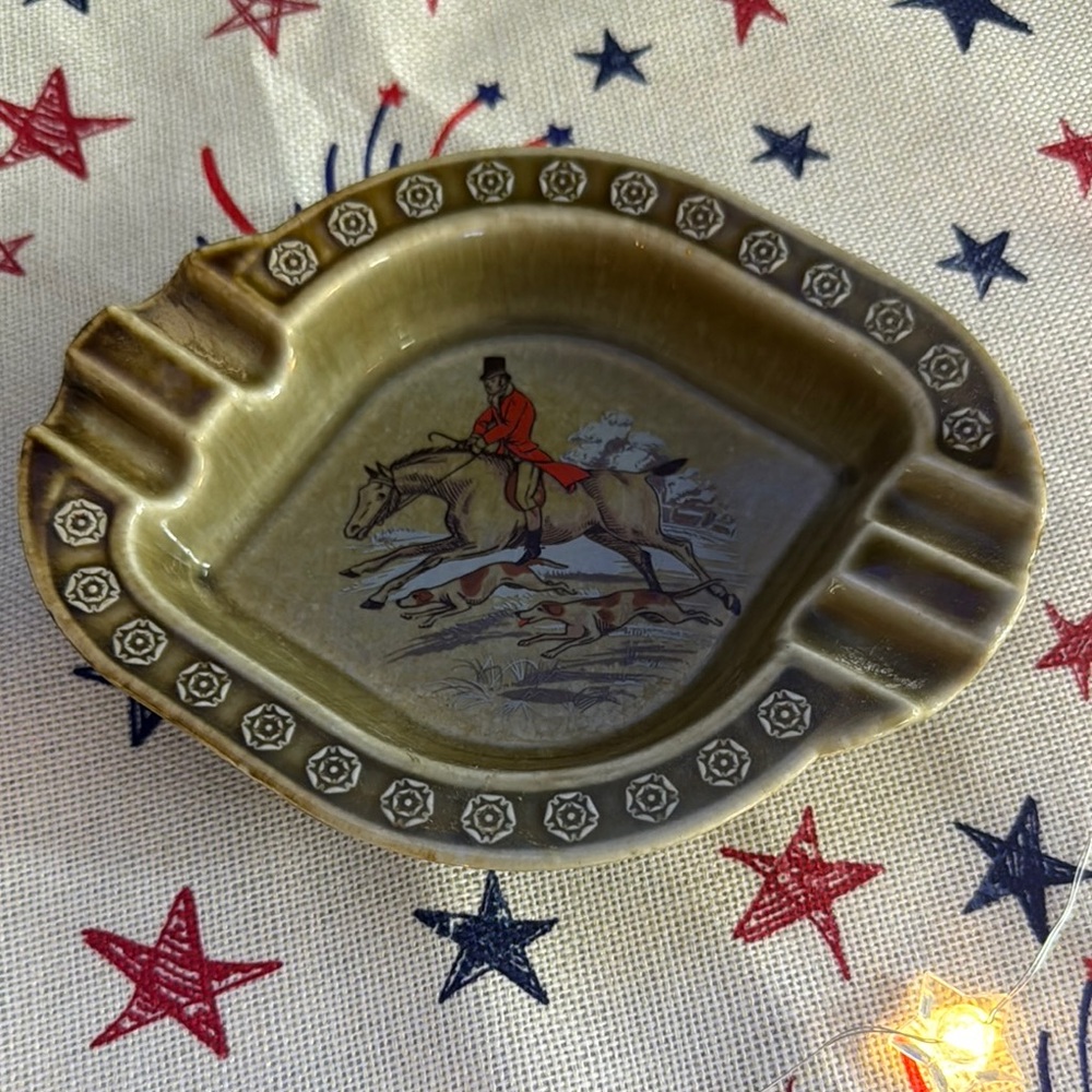 Vintage Equestrian Ashtray